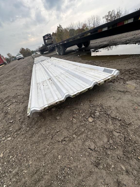 WHITE METAL ROOFING APPROX 12'