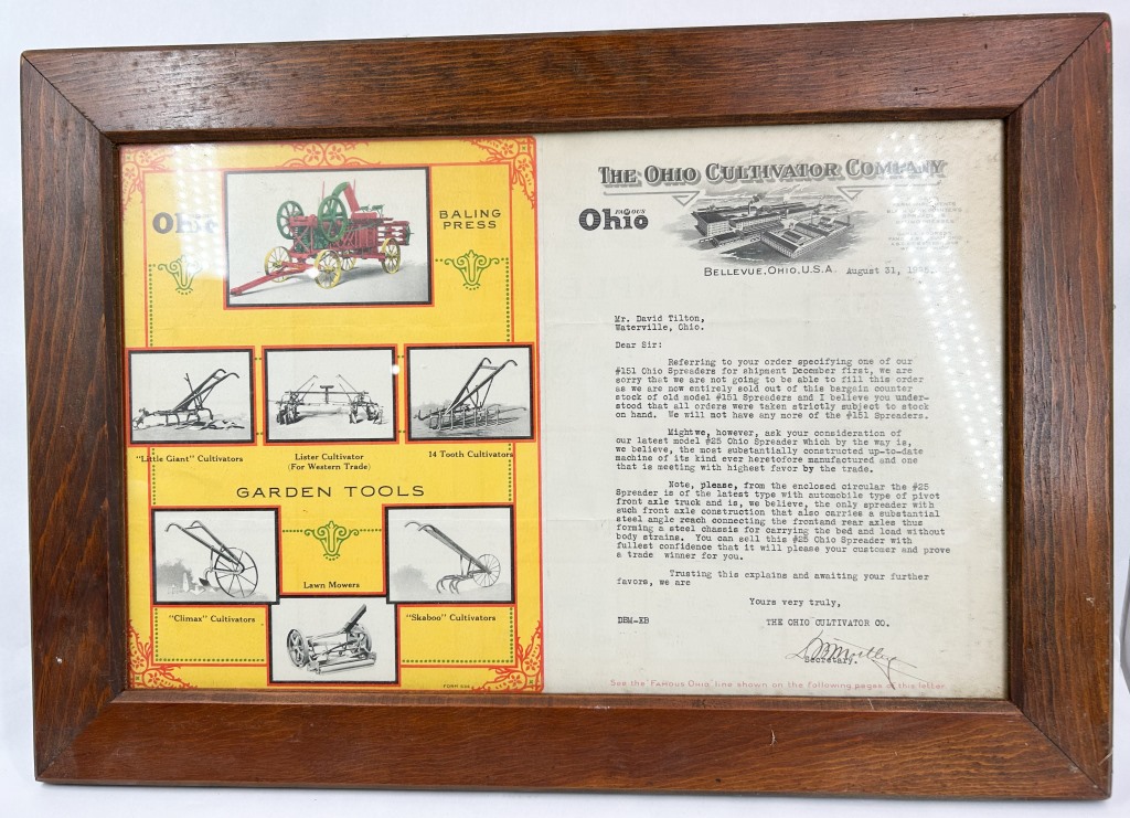 Antique Ohio Cultivator Company Product Sheet