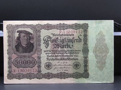 1922 Germany 500000 Reichsbanknote. Tough Post WWI Foreign Currency Condition Yes, we will ship 