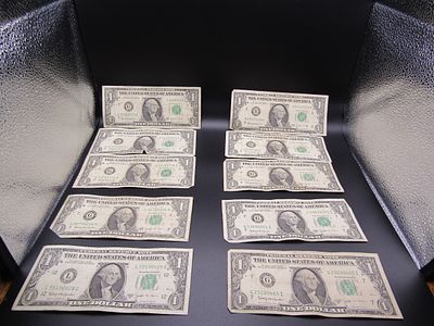 10- 1963 B Green Seal $1 Federal Reserve Notes with the signature of Joseph Barr and Katherine 