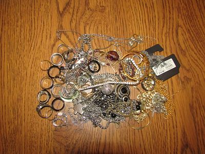 HUGE Lot of Costume, Sterling Silver, 14KT Gold Plated Jewelry over 1 Pound Condition Yes, we 