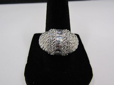 Size 7 Sterling Silver Judith Ripka Designer Ring Condition Yes, we will ship this item, we 