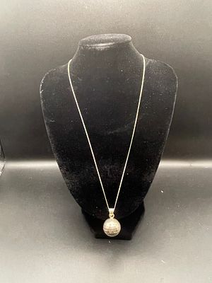 Vintage "The Jewelry Co." Sterling Silver Bell Pendant on 18" Sterling Silver 