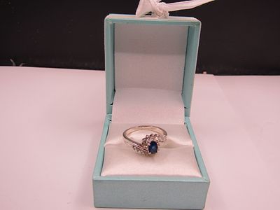 Sterling Silver Size 7 Genuine CZ, Blue Sapphire Like Ring. NEW Condition Yes, we will ship 