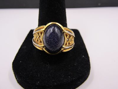 Sterling Silver Size 10 Vintage Black Goldstone Ring Condition Yes, we will ship this item, we 