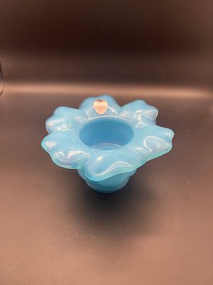 Vintage Fenton Blue Tea Light Holder 3" Condition Yes, we will ship this item, we provide in 