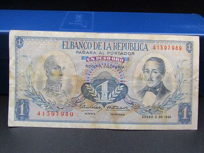 1961 Colombia One Peso Note Condition Yes, we will ship this item, we provide in house shipping 