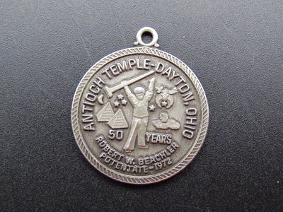 Vintage Shriners 50 Years Antioch Temple - Dayton OH .925 Sterling Silver Pendant. Condition Yes 