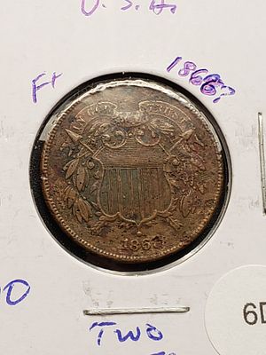 1868 Two Cent Piece - Better Grade! - Full Motto! Condition Yes, we will ship this item. We 