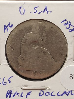 1858 Silver Seated Half Dollar - 168 Years Old - Pre-Civil War! Condition Yes, we will ship 