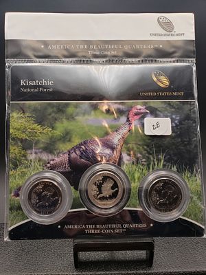 2015 Kisatchie US Mint America The Beautiful Quarters 3 Coin Set, PDS, Sealed 