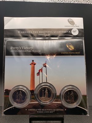 2013 Perry's Victory US Mint America The Beautiful Quarters 3 Coin Set, PDS, Sealed, OGP. 2013 