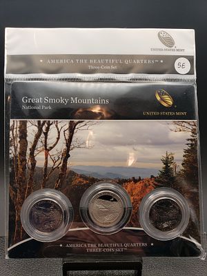 2014 Great Smoky Mountains US Mint America The Beautiful Quarters 3 Coin Set, PDS, Sealed 