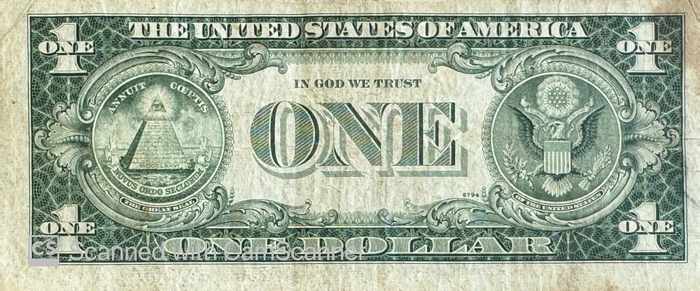 שטר בערך נקוב של 1 דולר ארה"ב, שבורך על ידי האדמו"ר רבי מנחם מנדל שניאורסאהן מליובאוויטש 