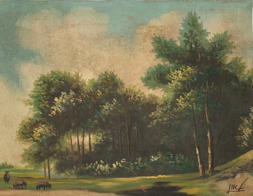 שמן על בד- ציור ממכחולו של הצייר המקובל והקדוש חכם יהודה לאון פטילון. 
חתום פעמיים. 