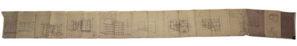 לוט גדול של תשריטים ותוכניות אדריכליות שנות ה-60/70. 
מהאדריכל הנודע יוסף שנברגר, ודניאל 