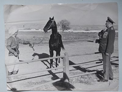 Генерал-Армии Лященко Н.Г. Иссык-Куль . Конный завод Фото Хаджиева(архив Лященко). Размер и 