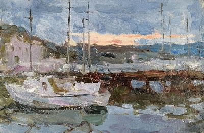 Картина «Закат: Лето кончается». G1. Масло, холст. Подпись автора, картина художника. Холст 
