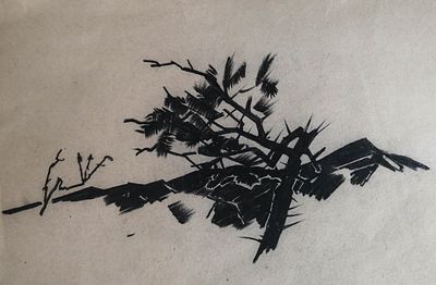 Н.Х. - «Хокку». Горный пейзаж. Начала XX века. ФФ6. Фовизм. Картина СССР. Авангард. Бумага 