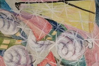 Рисунок СССР. Абстракция, Авангардизм. Стиль Стерлигова. Картина живопись СССР. ФФ3. 19х24см. 