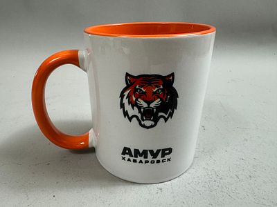 [Лимитированная партия] Фирменная кружка ХК Амур (Хабаровск). Объем 330 мл. Керамика. Высота 9 