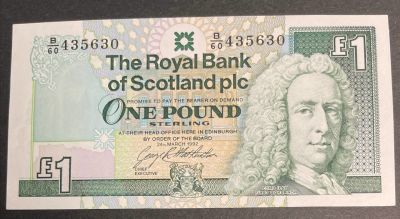 Шотландия 1 фунт 1992 UNC 
2402/