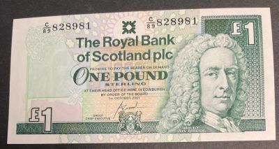 Шотландия 1 фунт 2001 UNC 
2402/