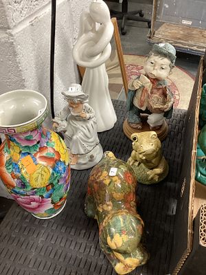 Collection of ornaments and vase