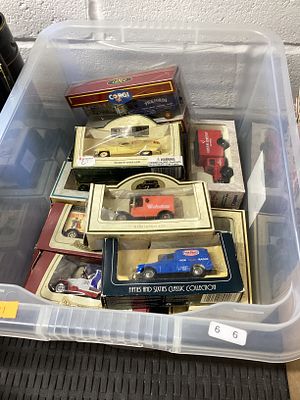 Box of toy cars