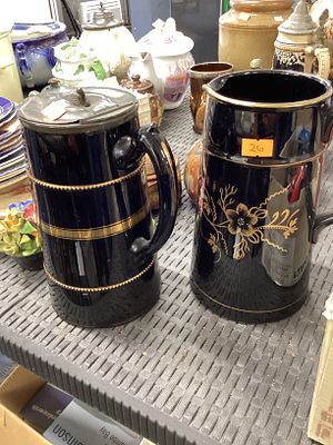 Black and gold jugs