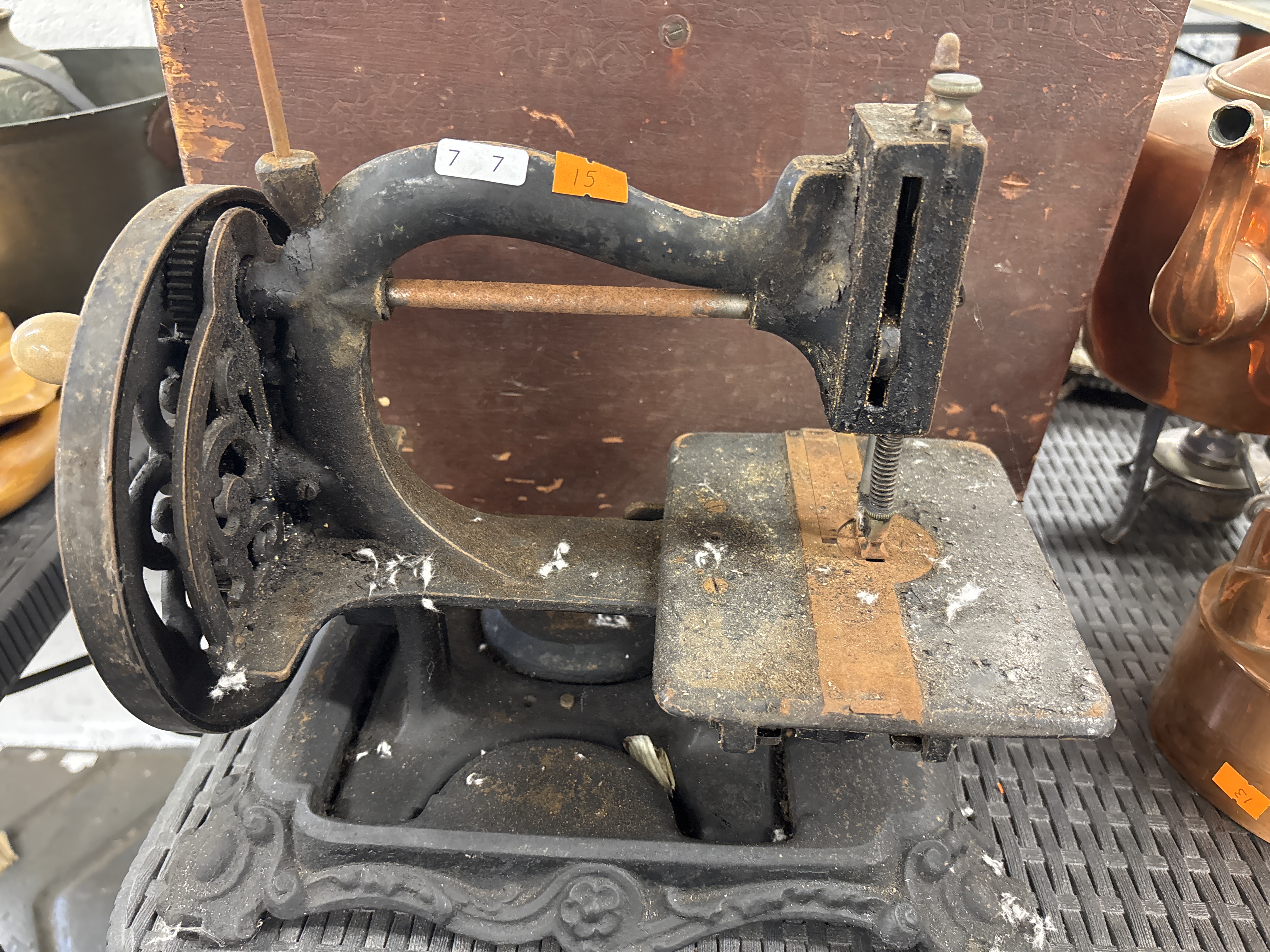 A Little Wanzer Cast Iron Hand-Crank Sewing Machine