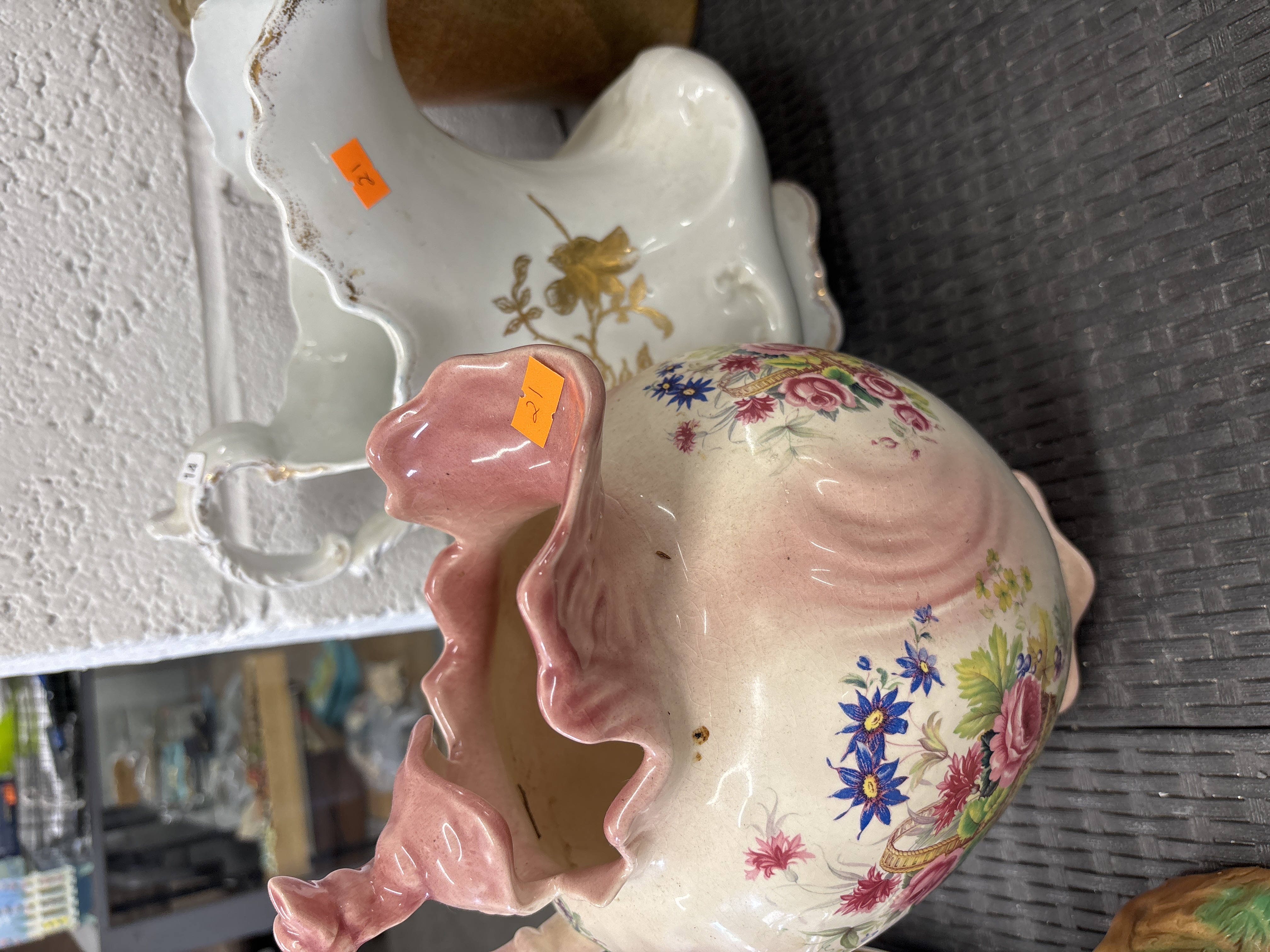 Two Victorian Style Decorative Ceramic Vessels