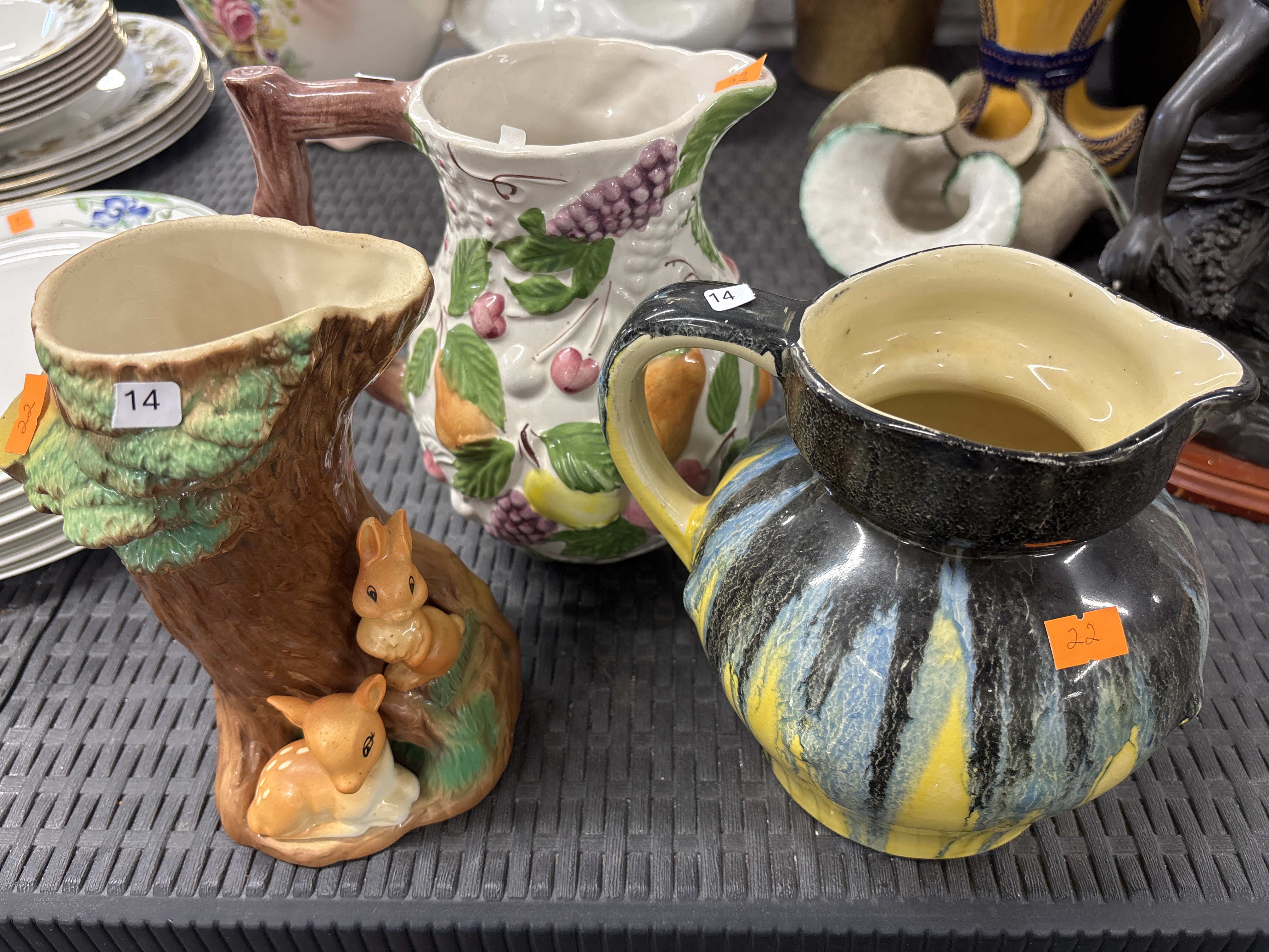 A Trio of Decorative Ceramic Vessels Including Withernsea Eastgate Pottery Fauna
