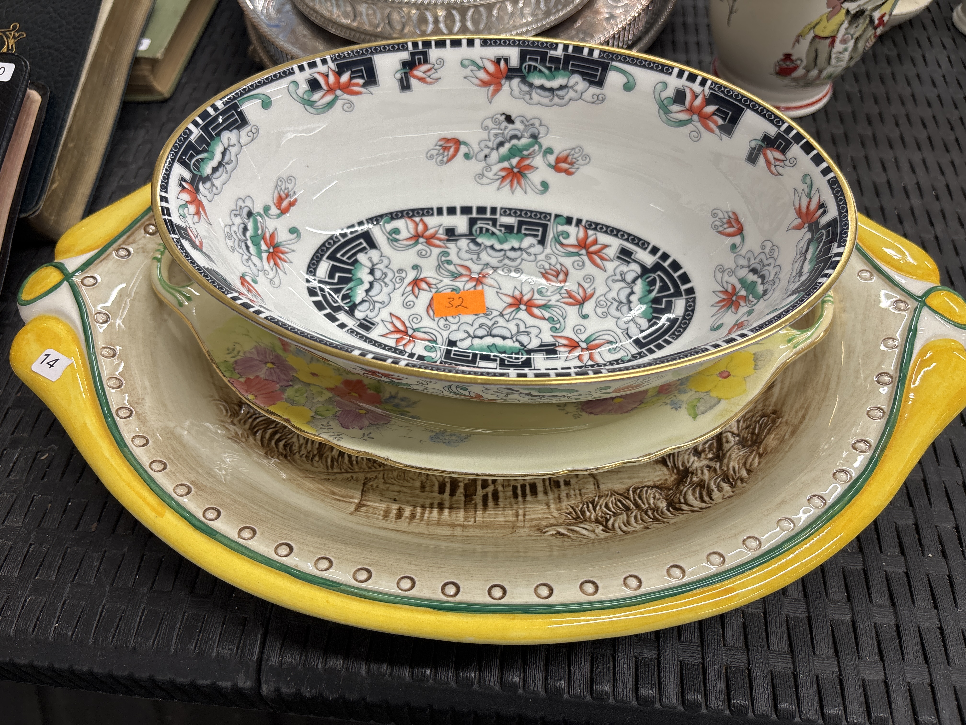 Three Pieces of Assorted British Decorative Ceramics including Ashworth Brothers Pekin Pattern Bowl
