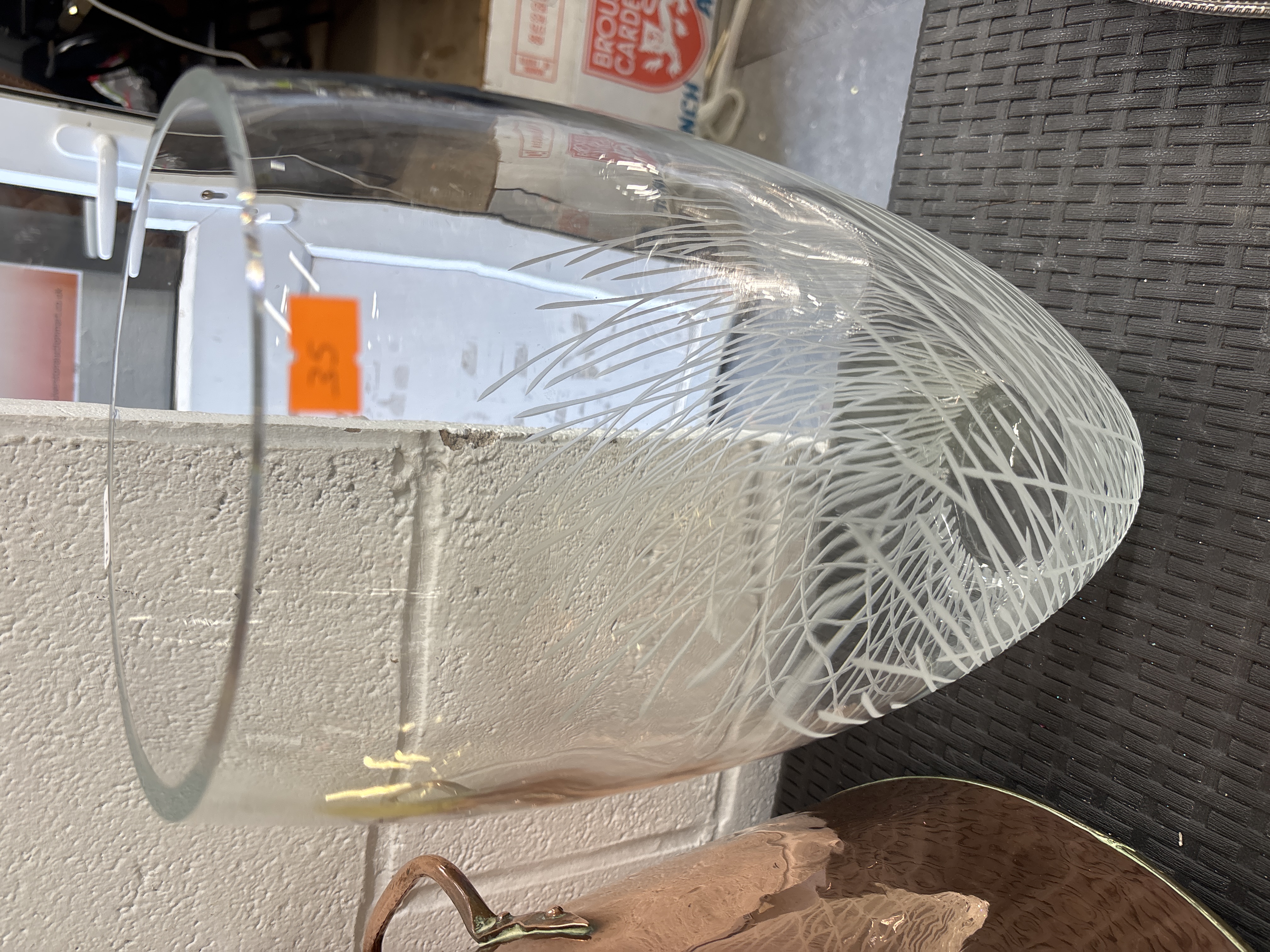 A Contemporary Engraved Clear Glass Vase