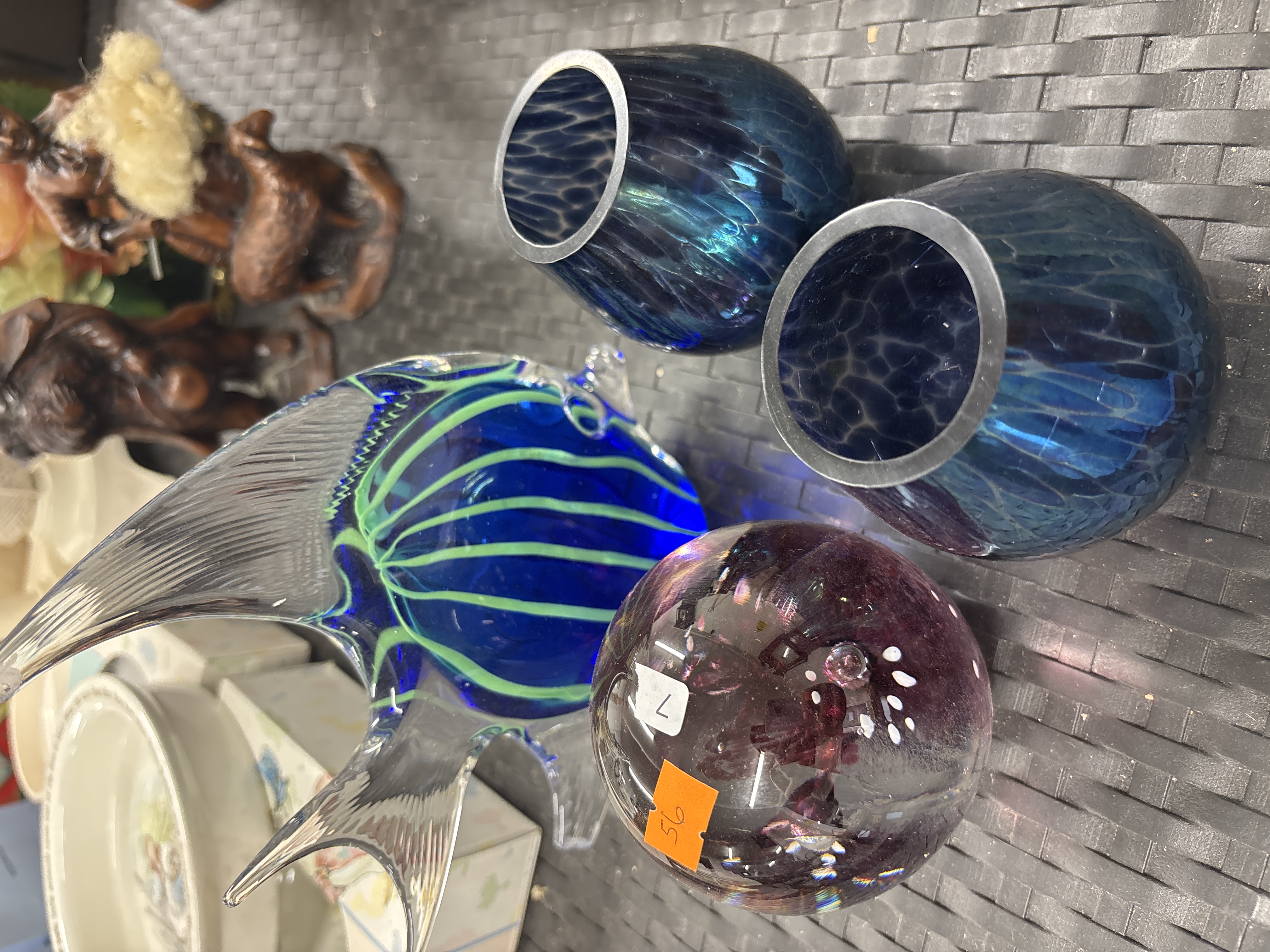 A Group of Four Contemporary Hand-Blown Art Glass Items