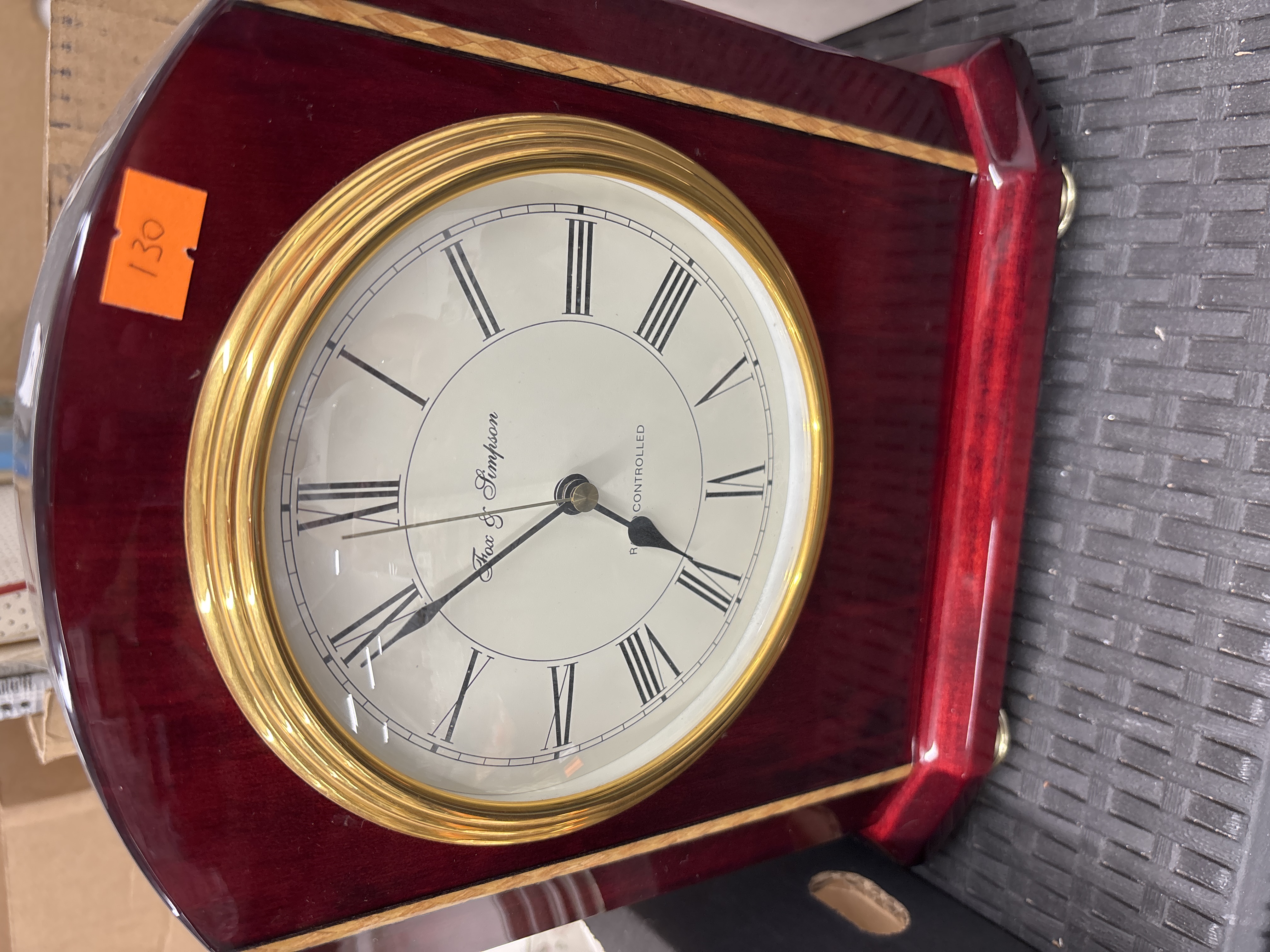 A Fox & Simpson Radio-Controlled Arched Mantel Clock