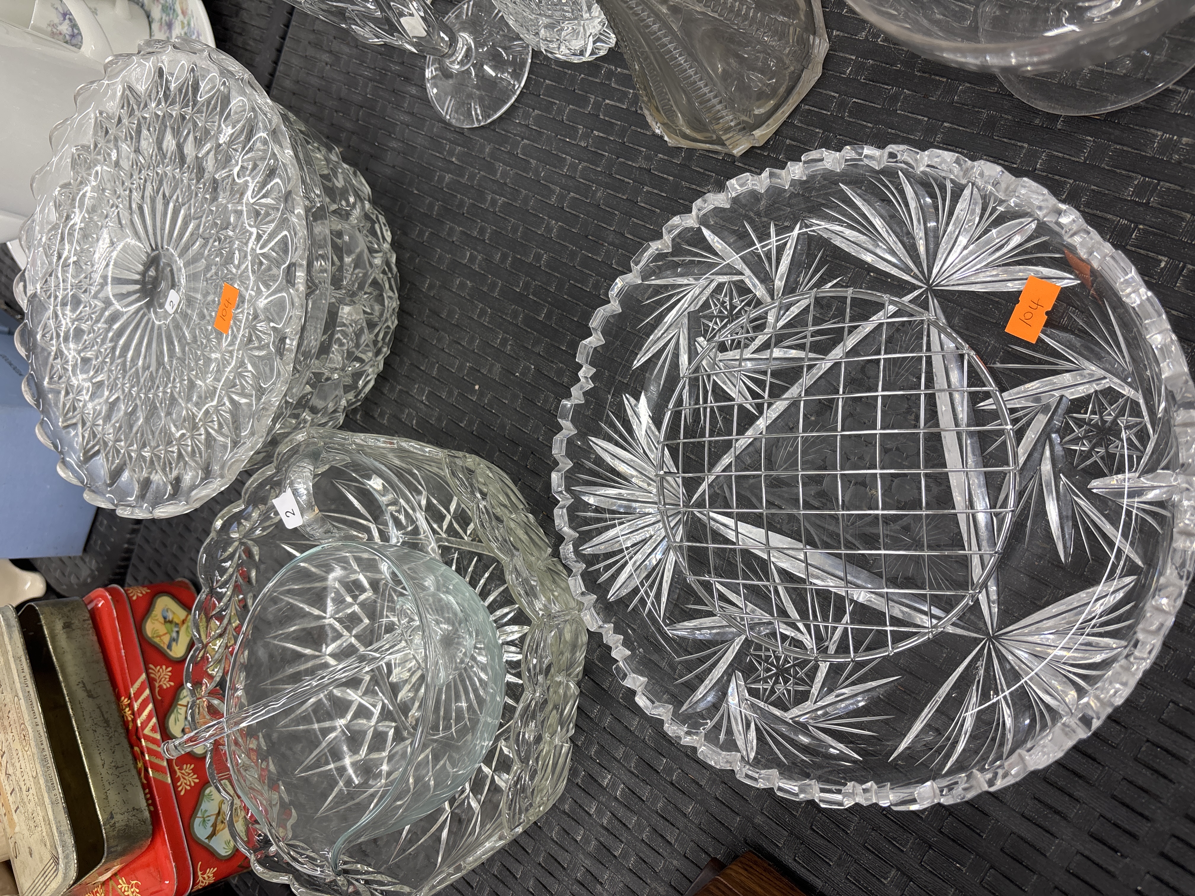 An Assortment of American Brilliant Period Style Cut Glass Tableware