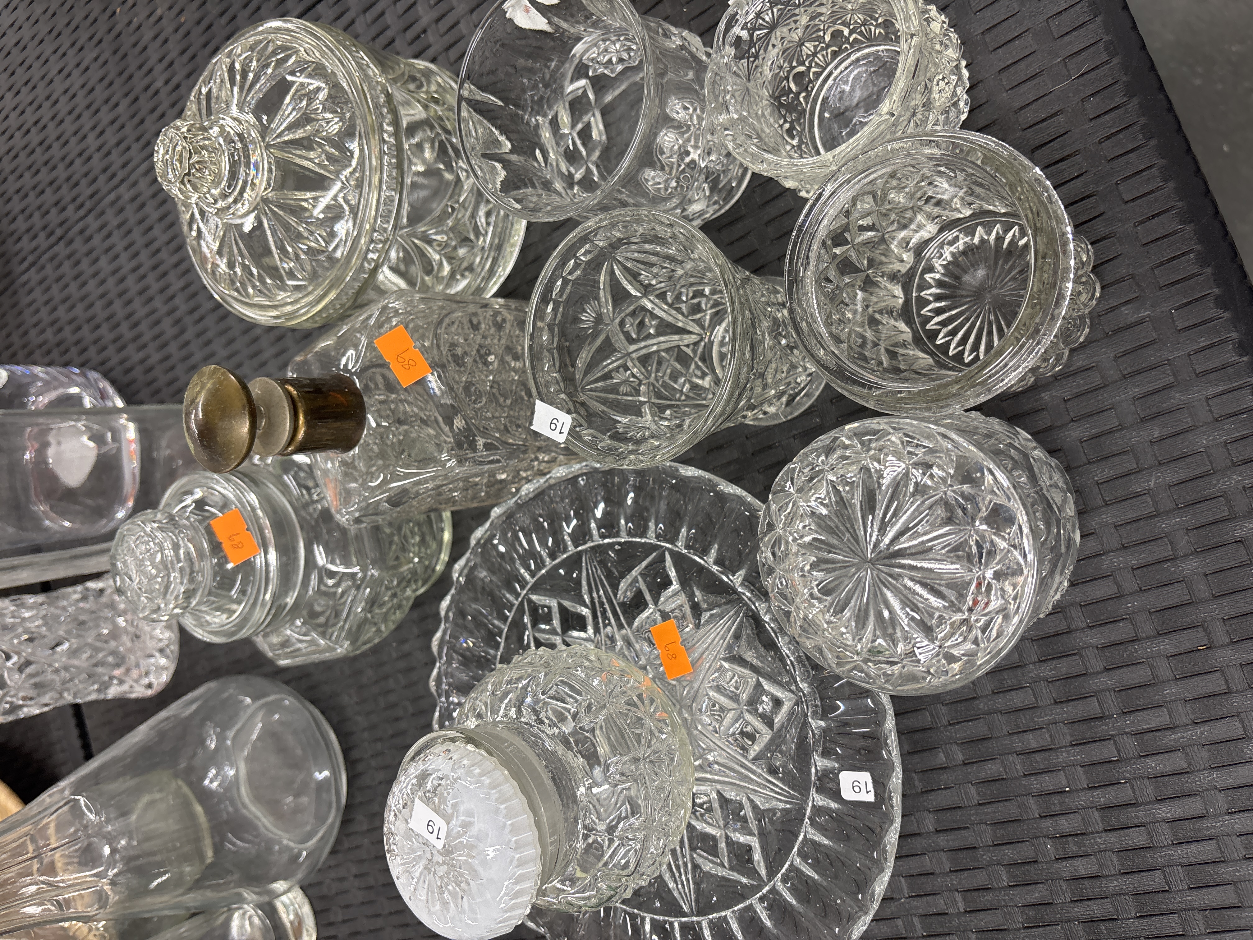 A Collection of Cut Glass and Anchor Hocking Early American Prescut Glassware