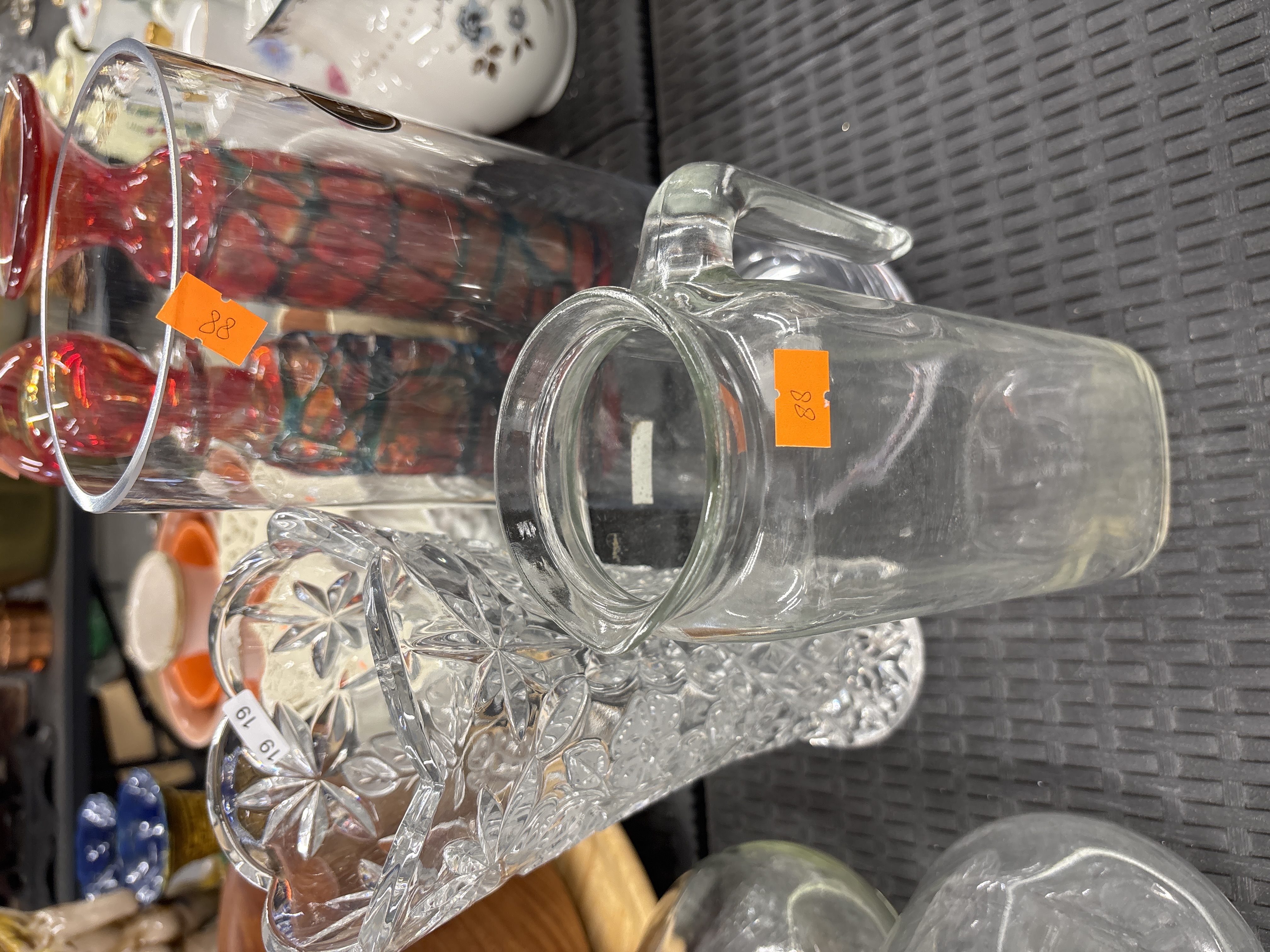 A Group of Assorted Vintage Glassware including Anchor Hocking Early American Prescut
