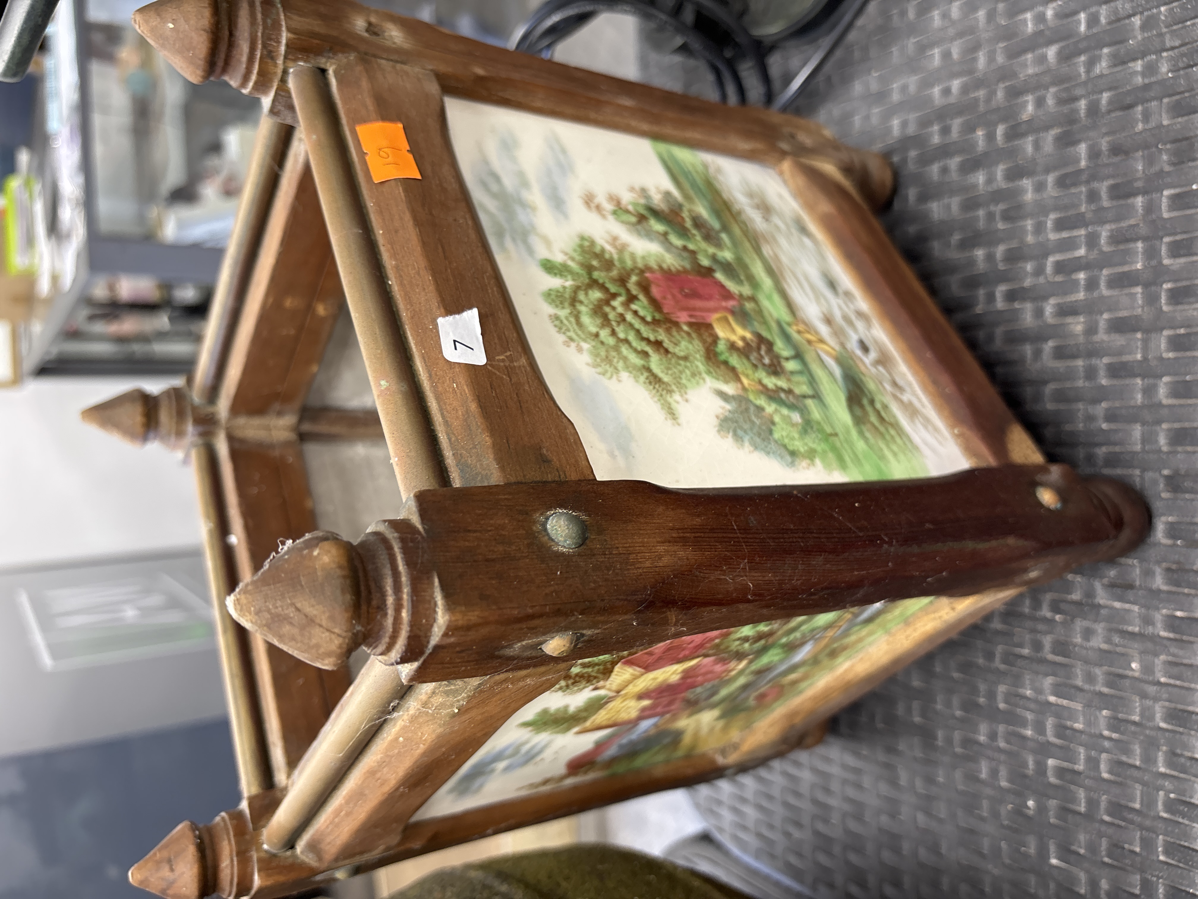 A Victorian Earthenware and Stained Wood Tapered Cachepot