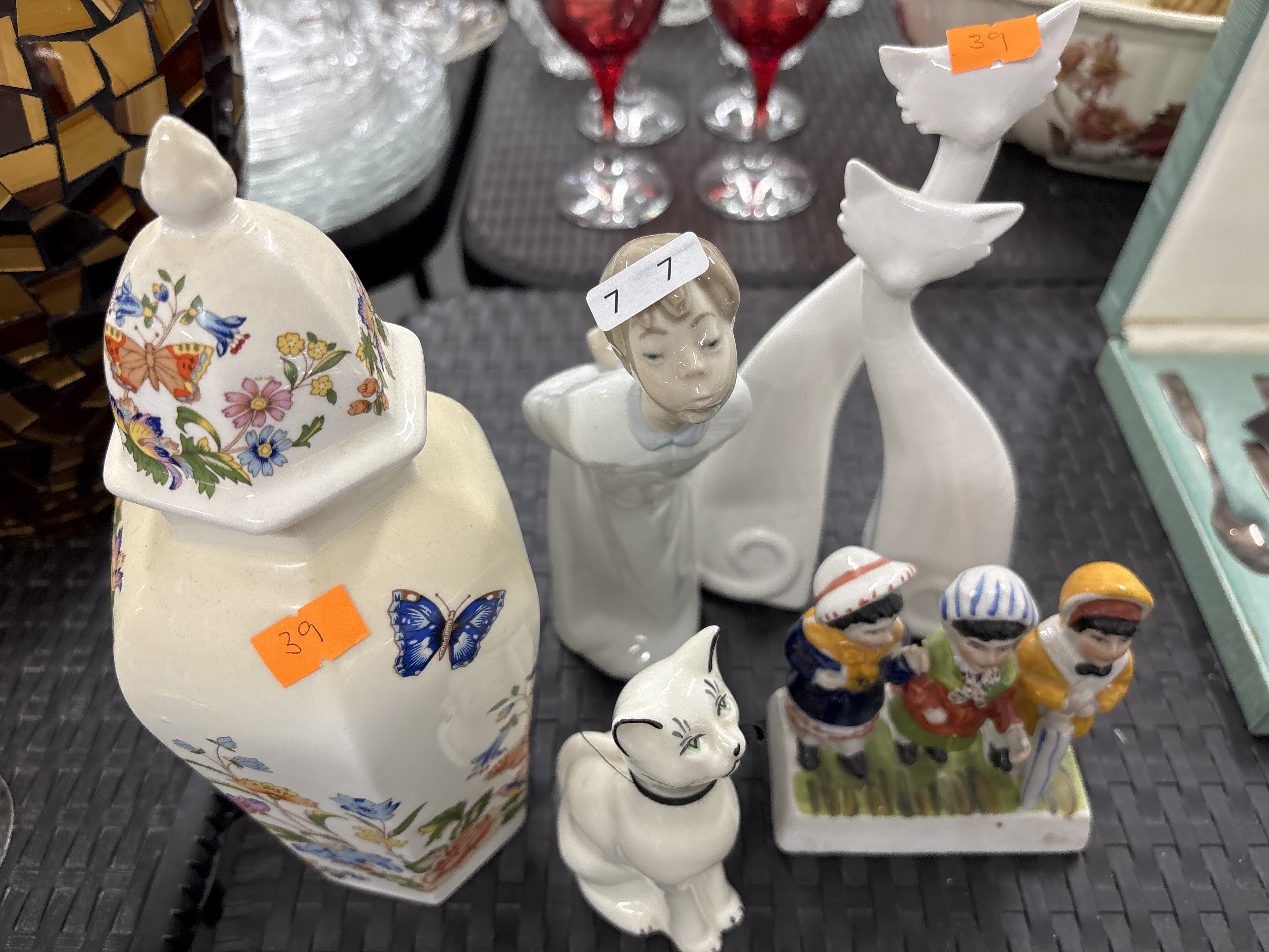A Collection of Decorative Ceramic and Porcelain Figurines and Tableware