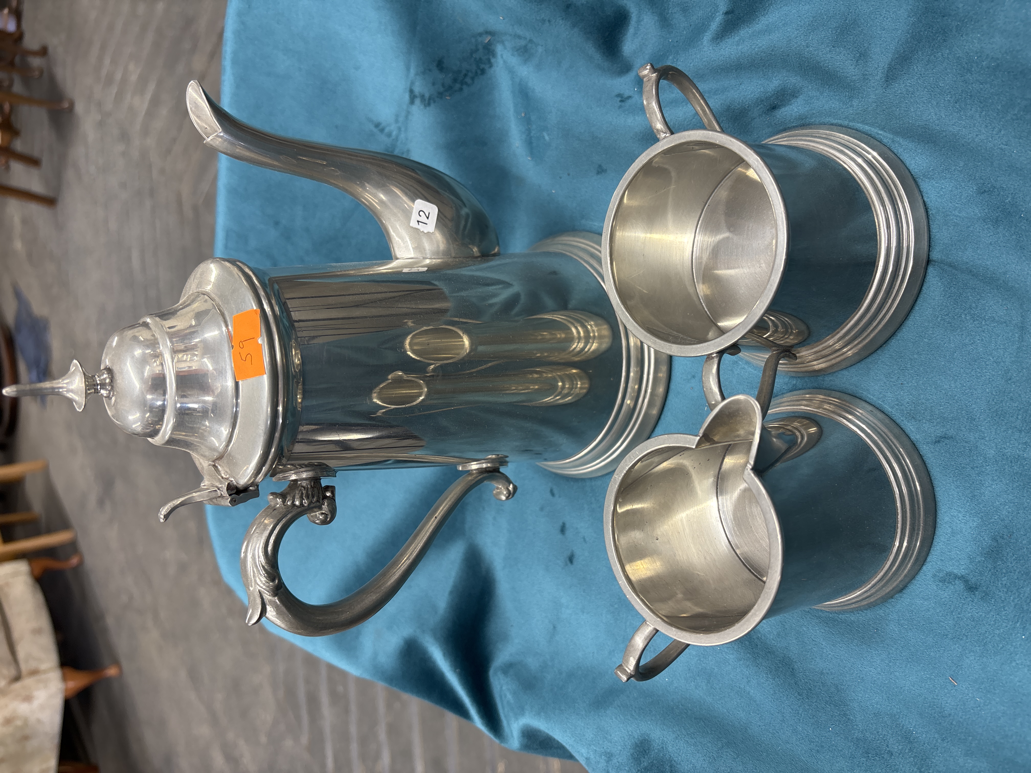 A Trio of Metal Coffee Service Items