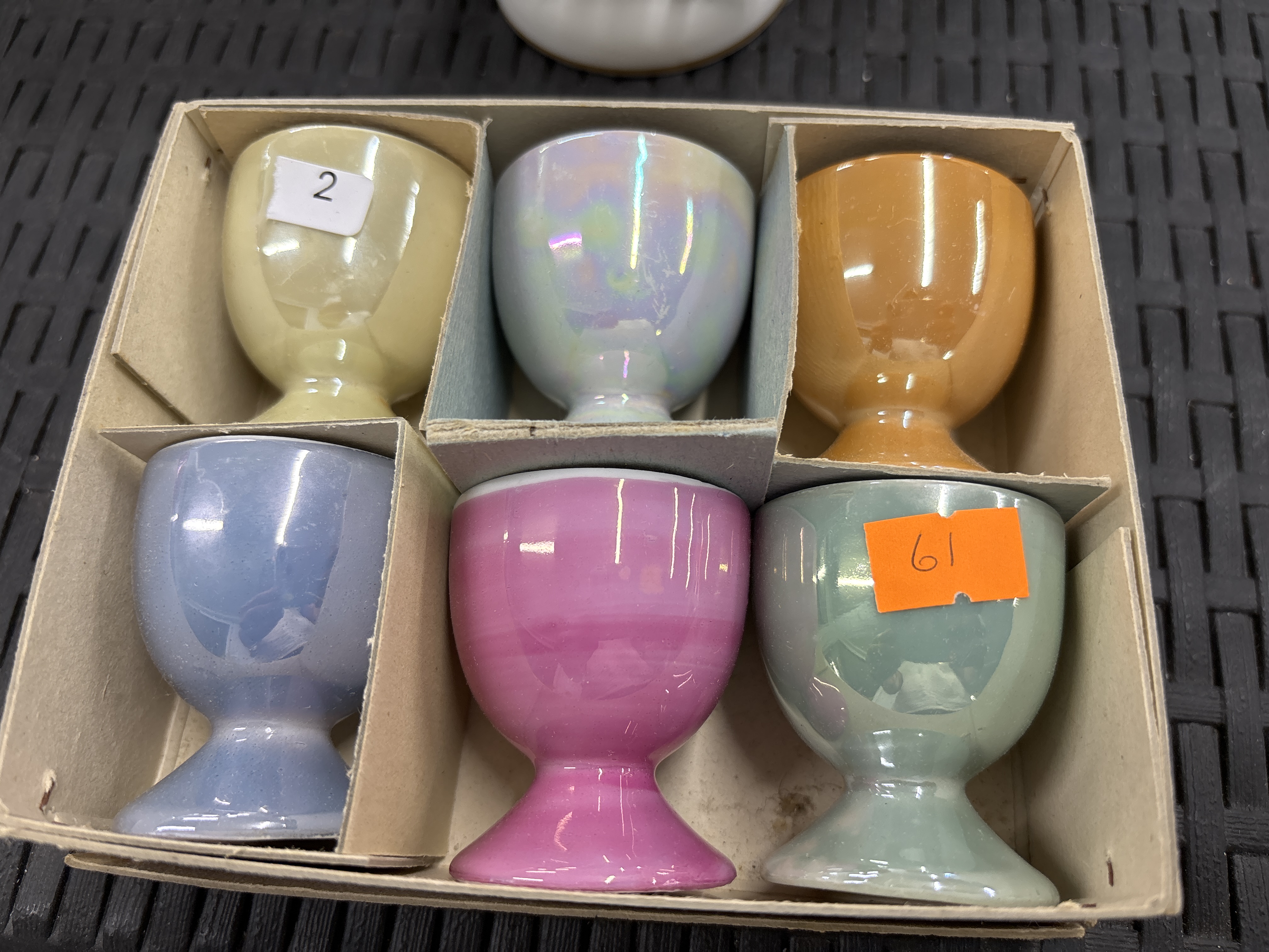 A Set of Vintage Lustreware Ceramic Egg Cups