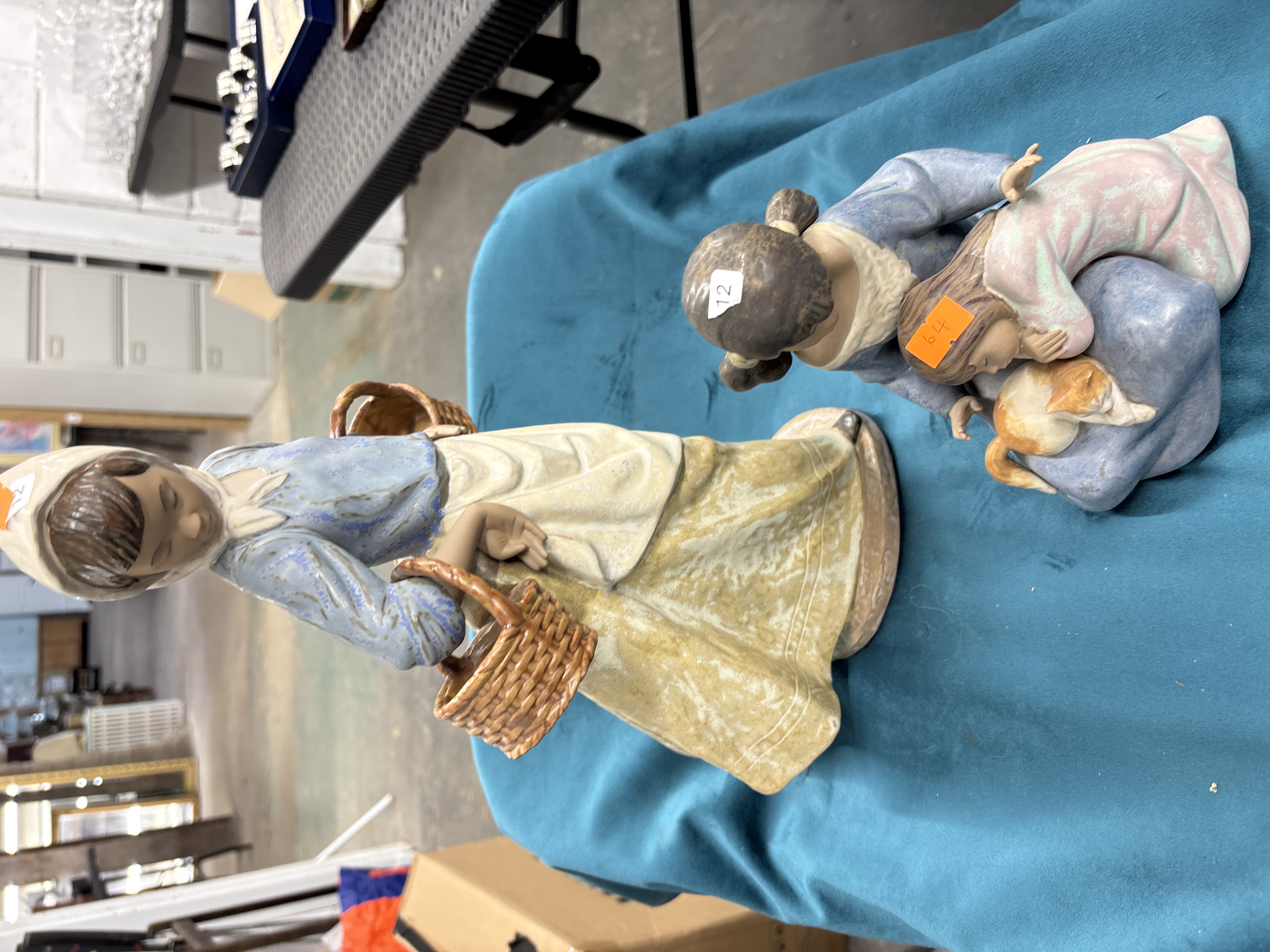 TWO PORCELAIN FIGURINES IN MATT GLAZE