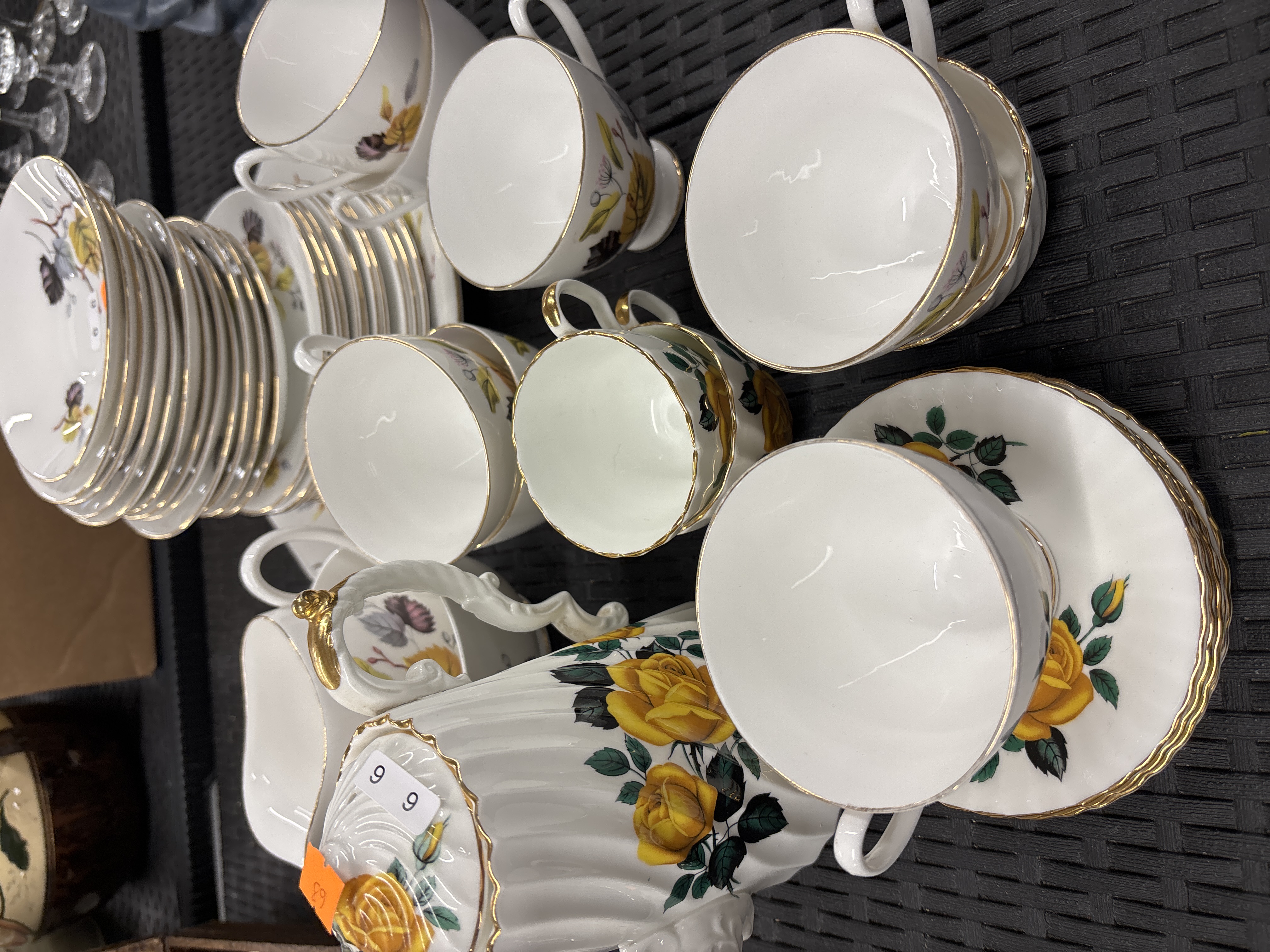 A Set of English Bone China Tea Wares by Queen Anne and Imperial