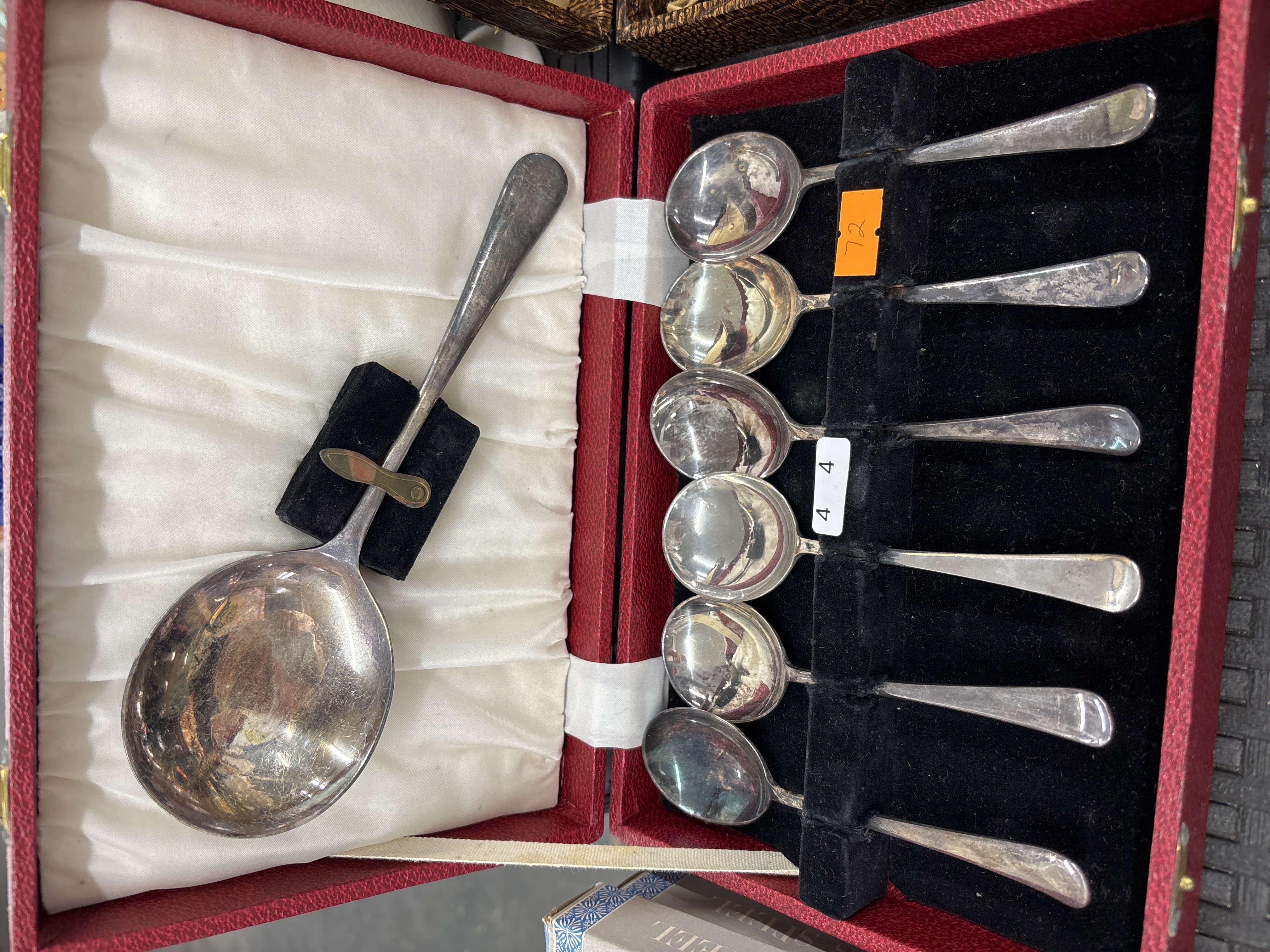 A Cased Set of Seven Silver-Plated Spoons in the Old English Pattern