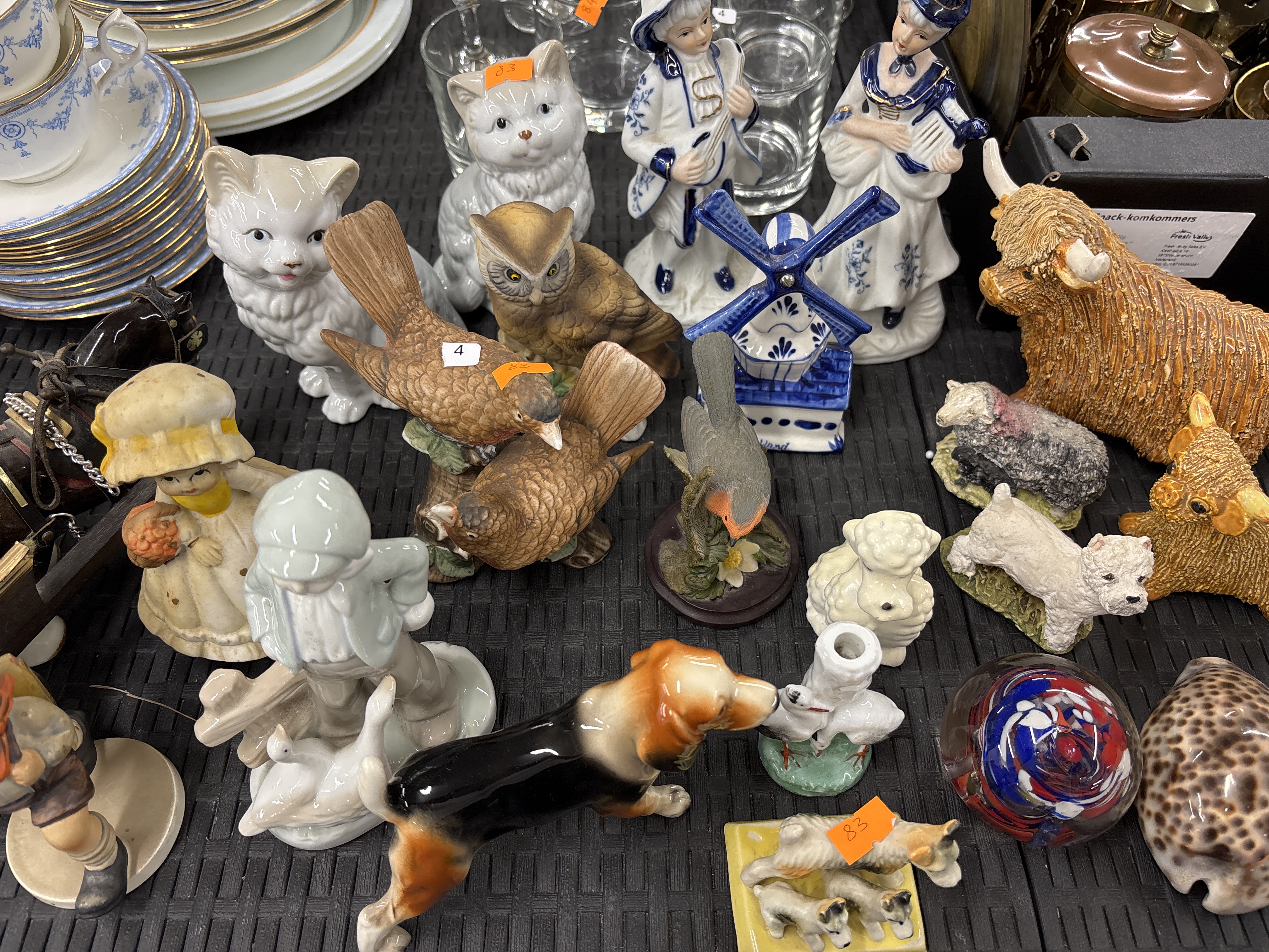 An Assortment of Decorative Ceramic Figurines, Animal Ornaments, and Glassware
