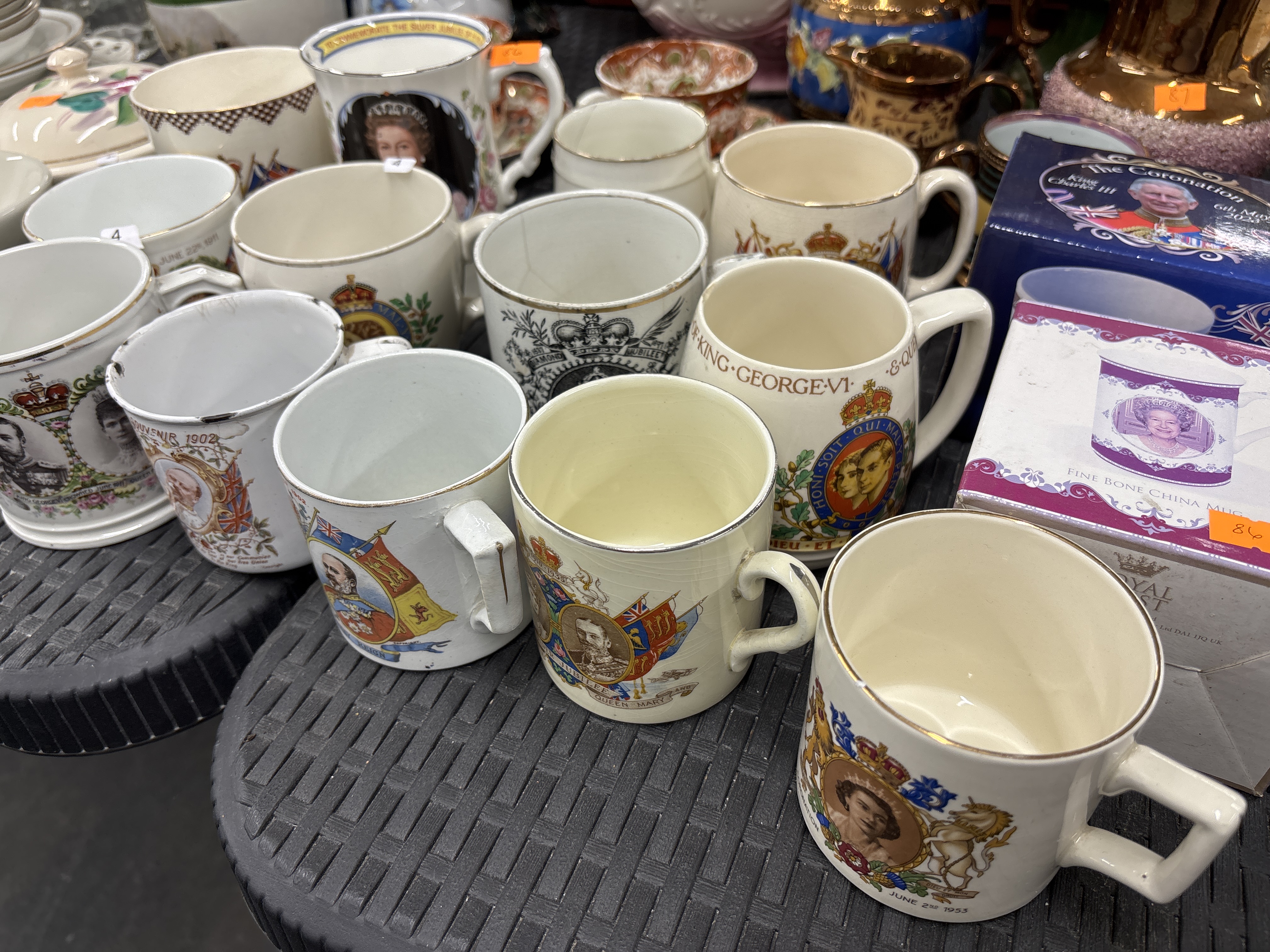 A Collection of British Royal Commemorative Mugs and Boxed Examples
