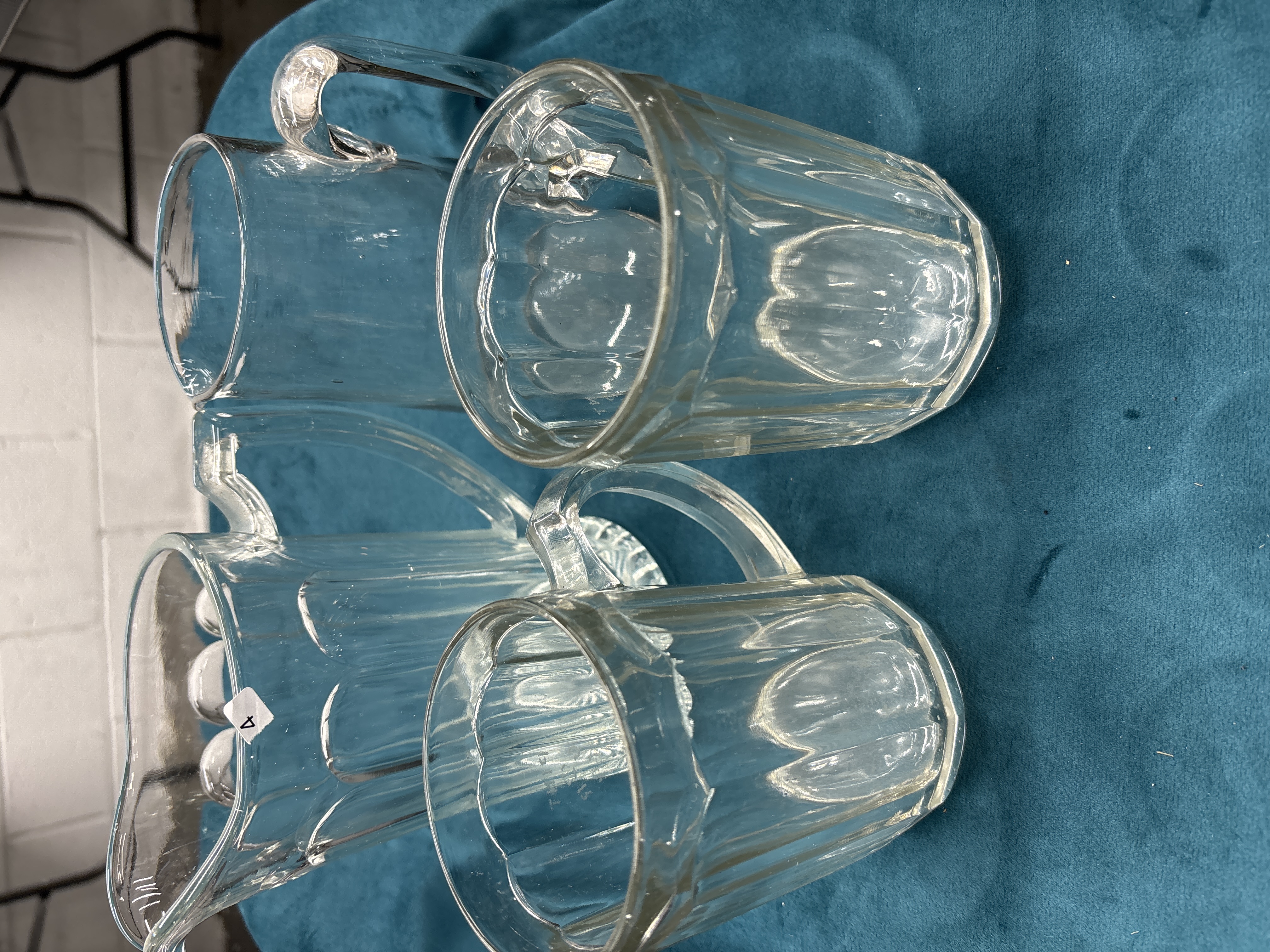 A Set of Clear Pressed Glass Tableware with Fluted Panelling